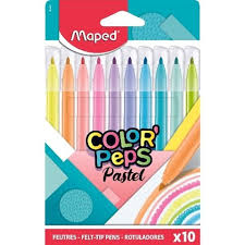 ماژیک رنگ آمیزی پاستلی مپد مدل felt tip pens بسته 10 رنگ